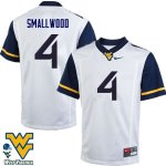 Men's West Virginia Mountaineers NCAA #4 Wendell Smallwood White Authentic Nike Stitched College Football Jersey VF15P18UY